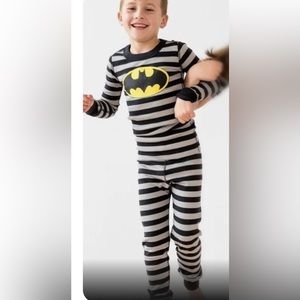 HANNA ANDERSSON striped Batman pajamas long john set
